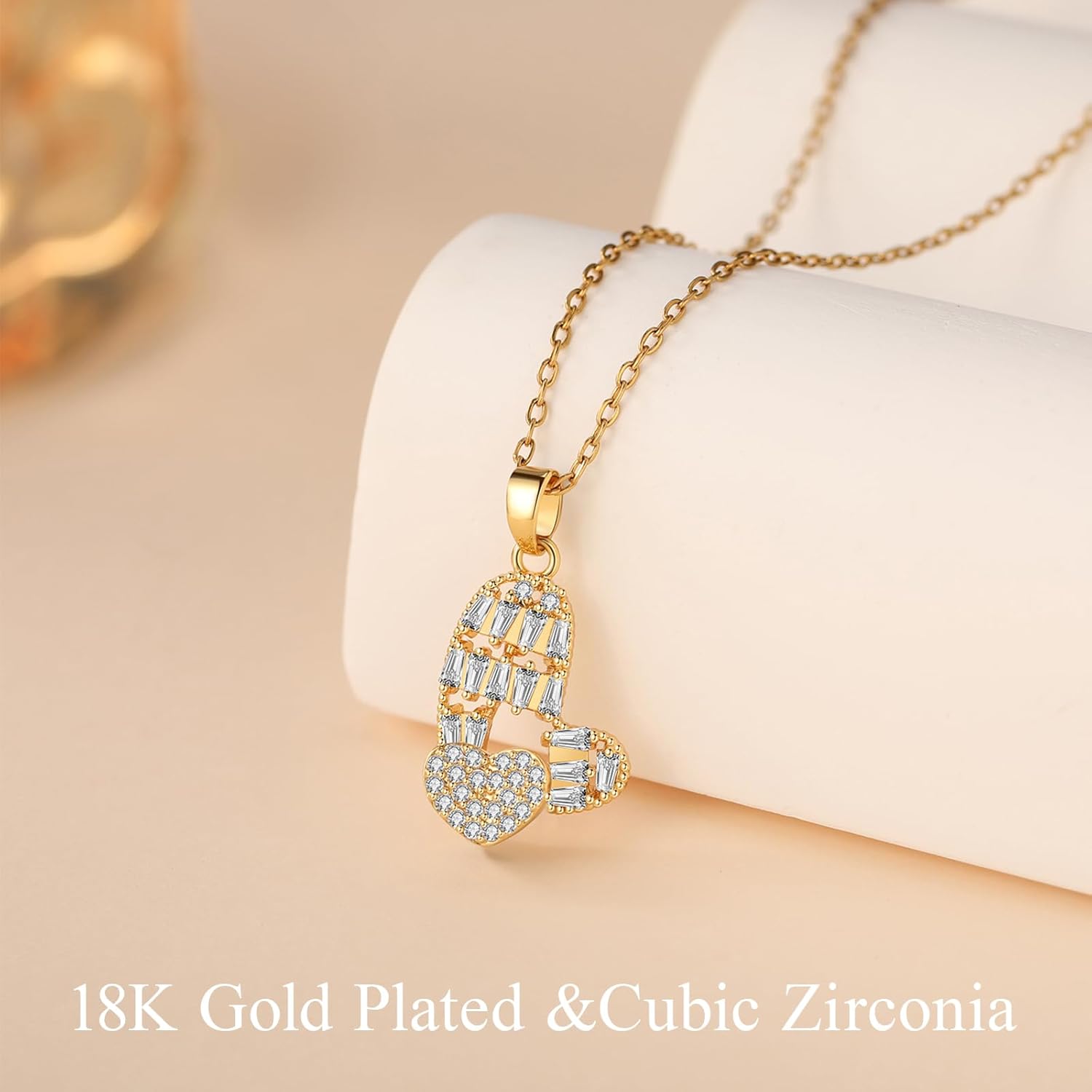 Dainty Gold Necklace for Women, 18K Real Gold Plated Necklace, White Gold Cross Silver Necklace, Cubic Zirconia Necklace, Birthday Gifts for Women Jewelry - Image 5