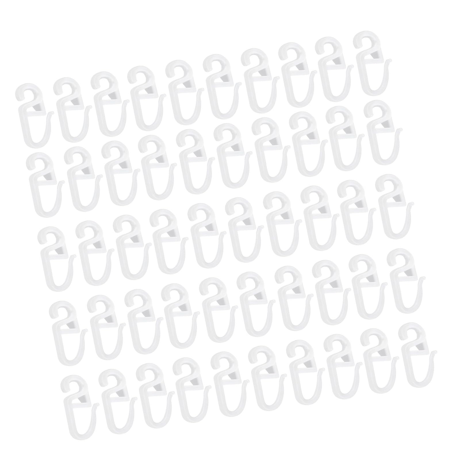 50Pcs Curtain Track Gliders Hooks S Shape Rails Sliders Clip Easy Installation for Various Drapery Shape Hooks