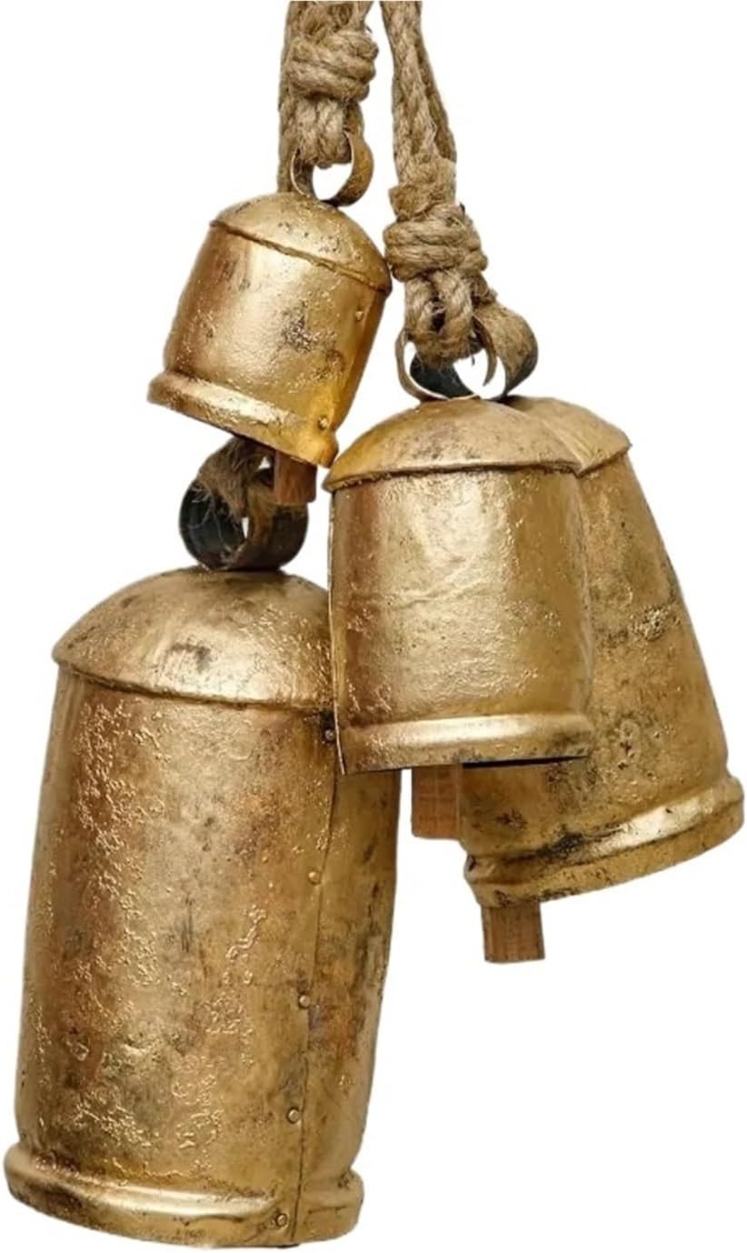 Decorative Cow Bells Large Christmas Bells for Decoration Cow for Rustic Decor Gold for Decorations Vintage