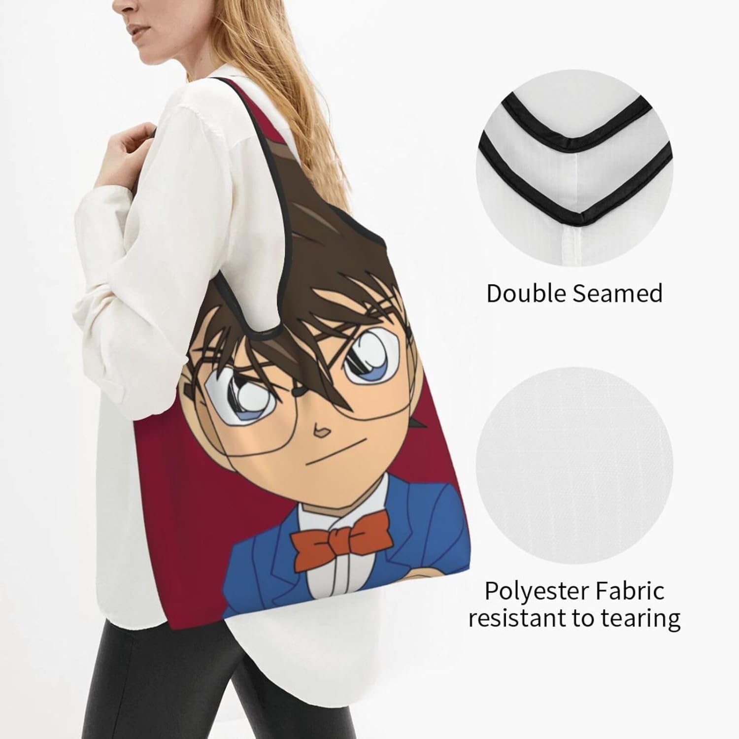 [Tioebnd] コナン 軽量片肩掛けコンビニエンスバッグ 大容量 折りたたみ ショルダーバッグ メンズ レディース 通勤通学