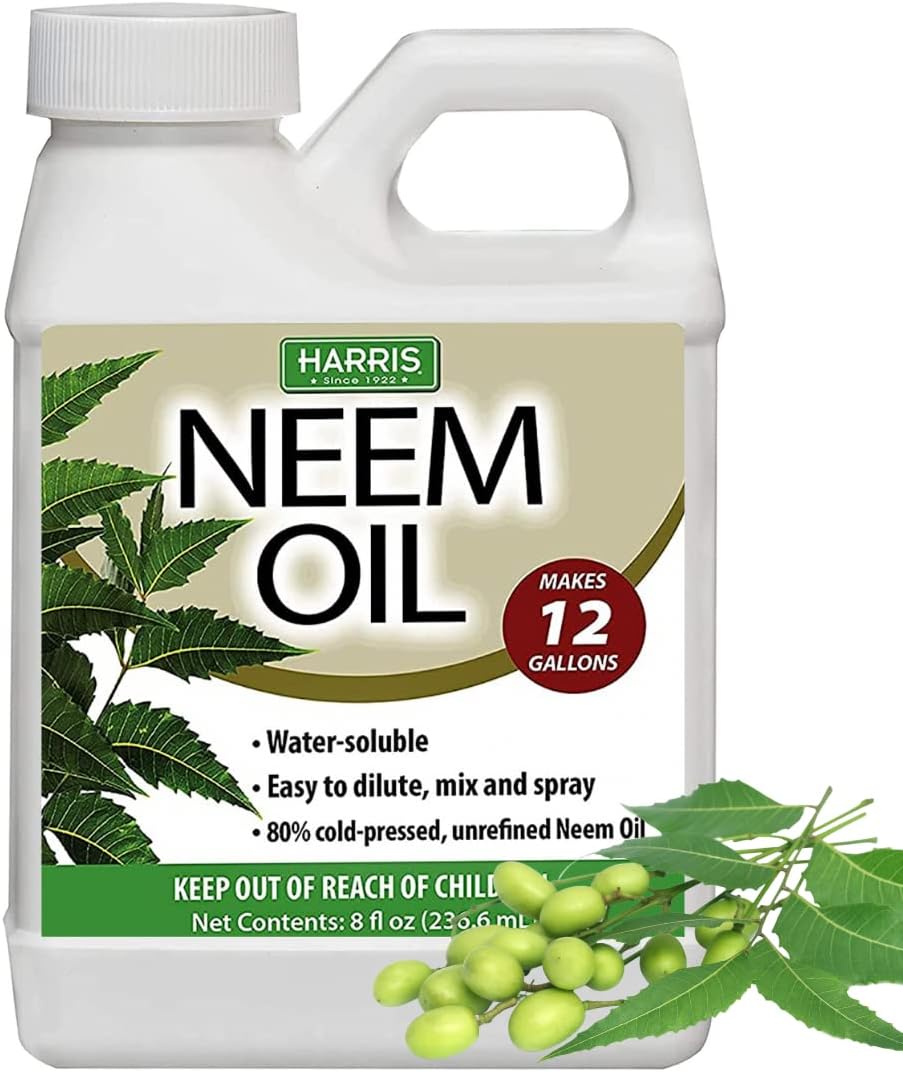 HARRIS Neem Oil Cold Pressed Water Soluble Concentrate, Makes 12 Gallons, 8oz NEEM-8C