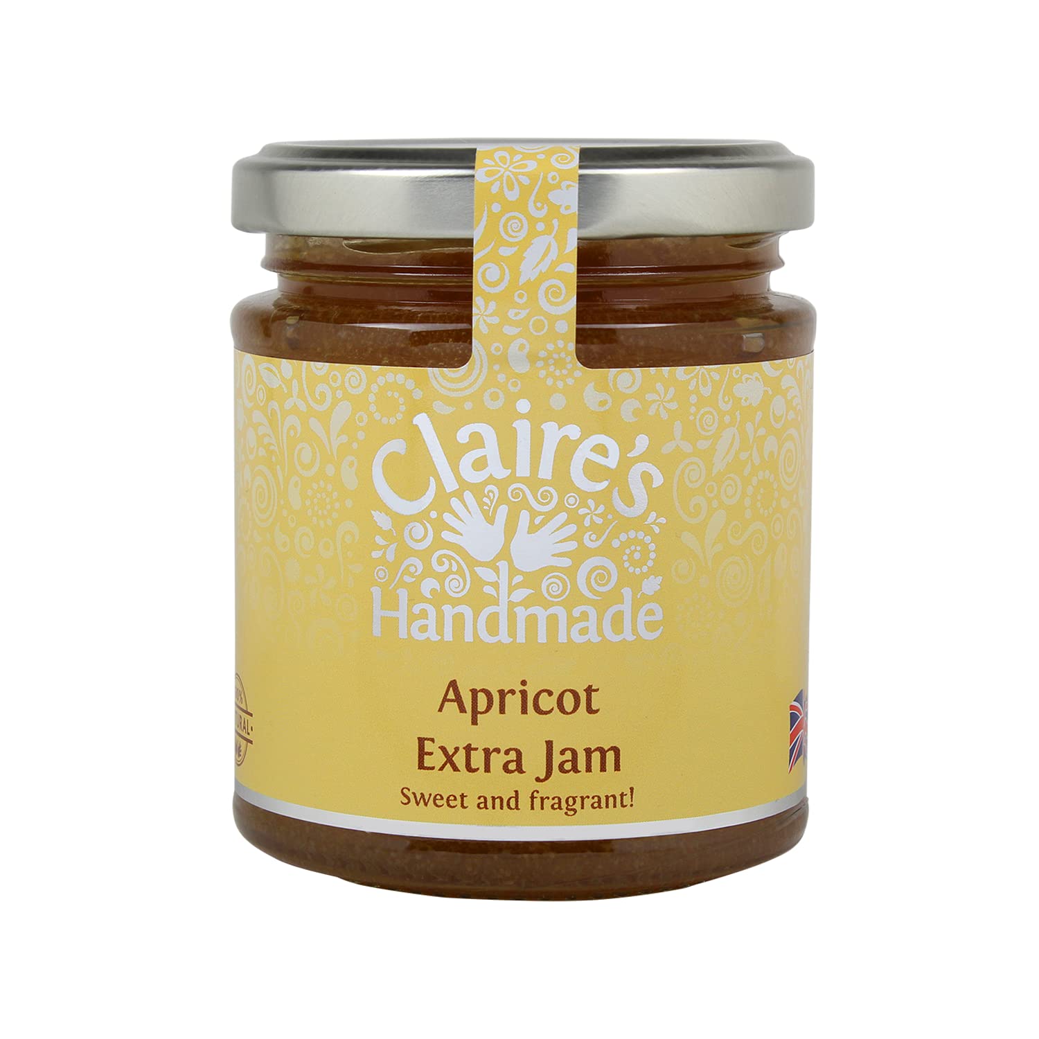 Claire's Handmade | Apricot Extra Jam | Sweet and Fragrant | Traditionally Made | Gluten Free | GMO Free | Suitable for Vegetarians & Vegans | 227g Jar