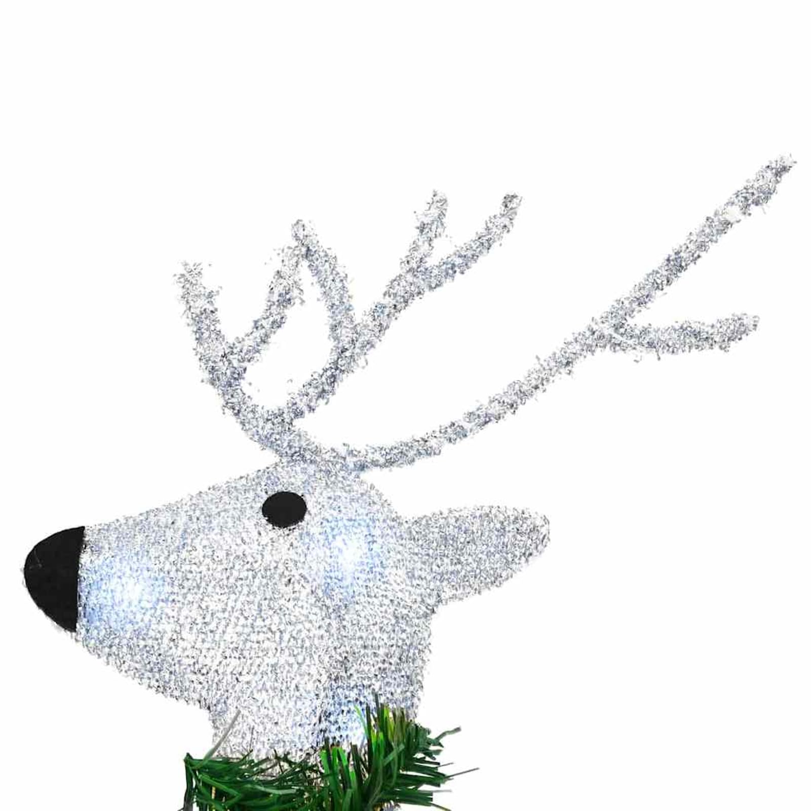 Gecheer LED Rentier Deko 2er Set, Kaltweiß Stoff Figur mit USB Betrieb, 65cm und 58cm hoch, for Weihnachtsdeko Wohnzimmer Garten Terrasse Innen Außenbereich