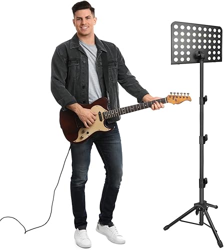 Miniatura 16 de Soporte para partituras, paquete de 2 soportes de música ajustables con bolsa de transporte, soporte profesional para libros de música para 2 Pack