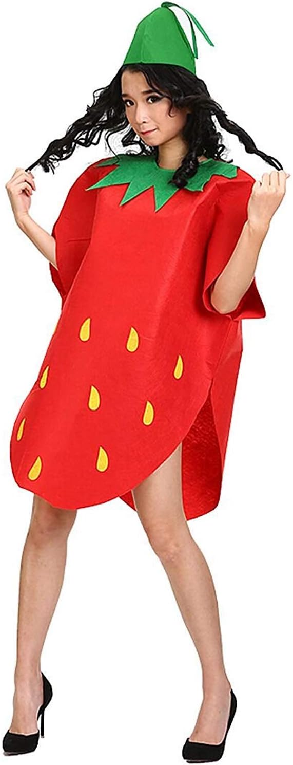 La moriposa Unisex Kids Halloween Pumpkin Strawberry Apple Watermelon Tree Costume Dress Set Fruits Costume Suit with Hat - Image 3