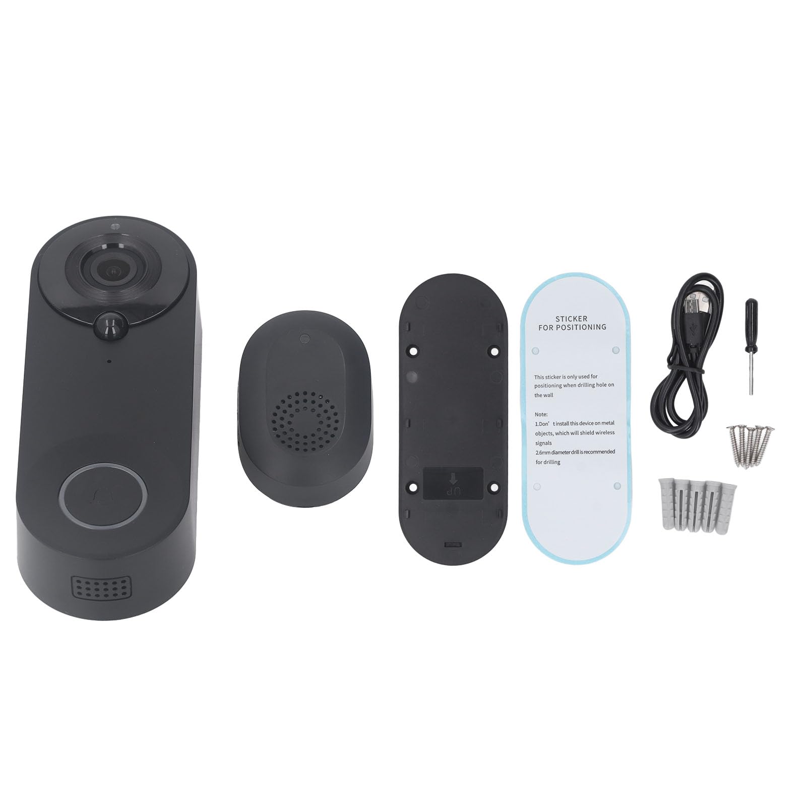 Domary Videocitofono Wireless, 1080P con Rilevamento Movimento PIR e