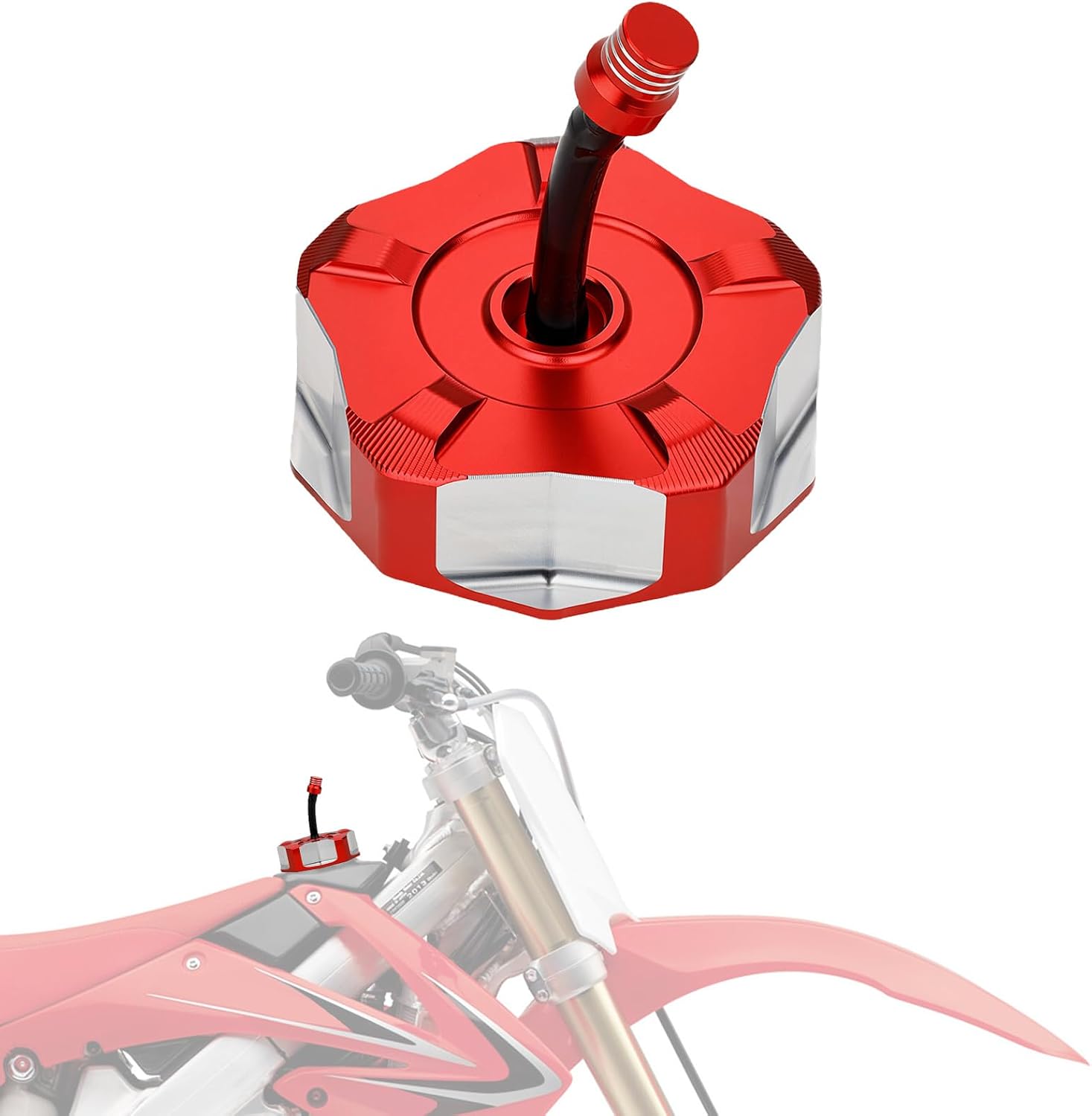 Dirt Bike Gas Cap CNC for CRF250R/250X 04-17 CRF450R 02-16 CRF450X 05-17 CRF450RX 17-18 XR70R XR80/80R XR100R XR200 XR250 XR400 XR600L/650L XR650R TRX400EX TRX450R Red