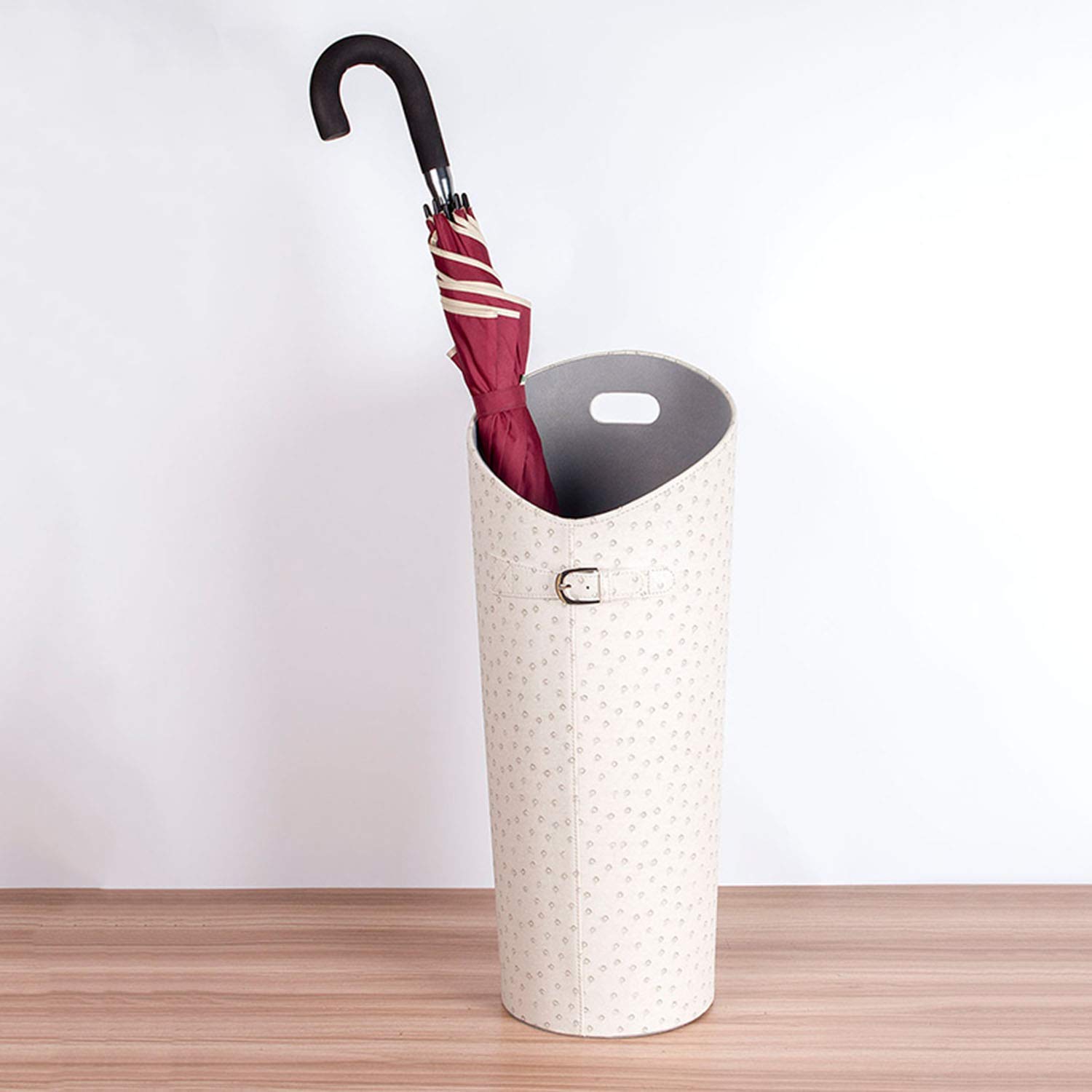 DFGHNBVC Free Standing Umbrella Stand Holder - Decorative Leather Design For Home Office Entrance, Hallway - Stylish White Umbrella Nizer