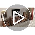 Fluted TV Stand for 75 65 80 Inch TV, 70 Inch Long Walnut Entertainment Center, Large Mid Century Modern TV Console Media, Adjustable Shelves, Sliding Doors, Living Room, Wood image 7