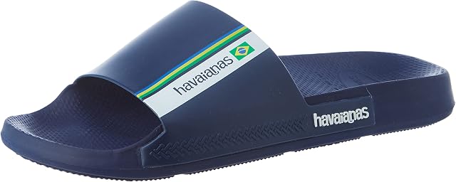 Havaianas Unisex Brasil Slide Sandal, Navy Blue, 8 UK