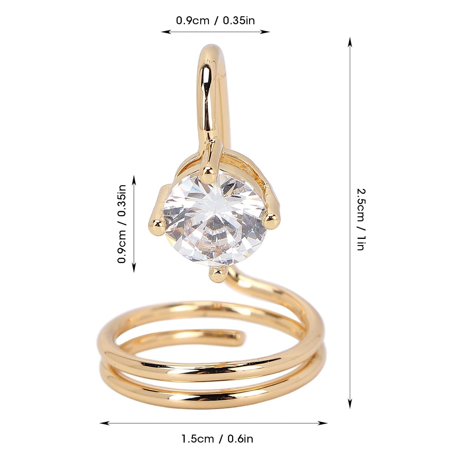 ZJchao Nail Rings, Women Finger Nail Rings Rhinestone Fingernail Rings Decoration Fingernail Opening Tip Rings Decorative Fingernail Protective Cover for Women Lady Parties Weddings(3059 Gold)