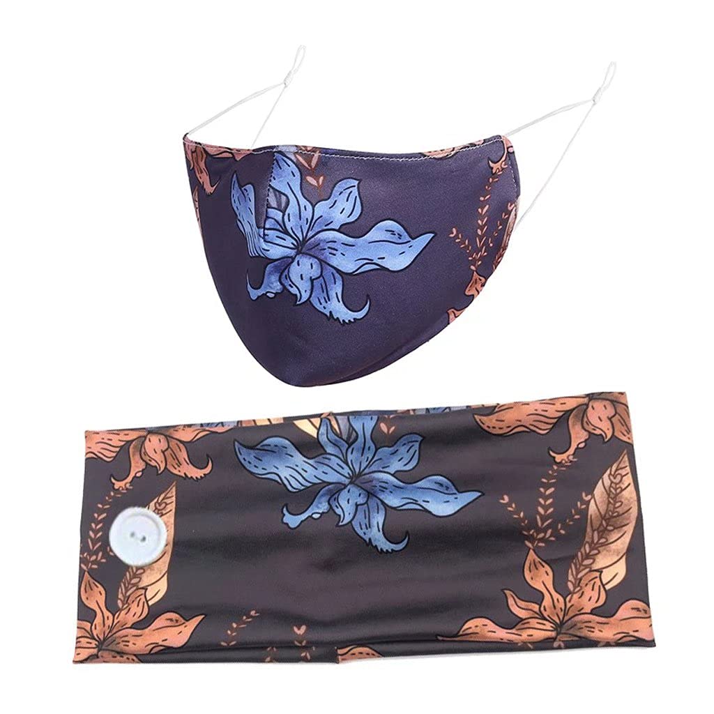 Foulard de tête de yoga large bandeau cheveux élastique fleur