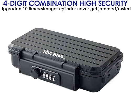 Miniatura 7 de Caja de seguridad portátil con combinación de 4 dígitos con cable desmontable, caja de seguridad antirrobo para exteriores, pequeña caja de efectivo