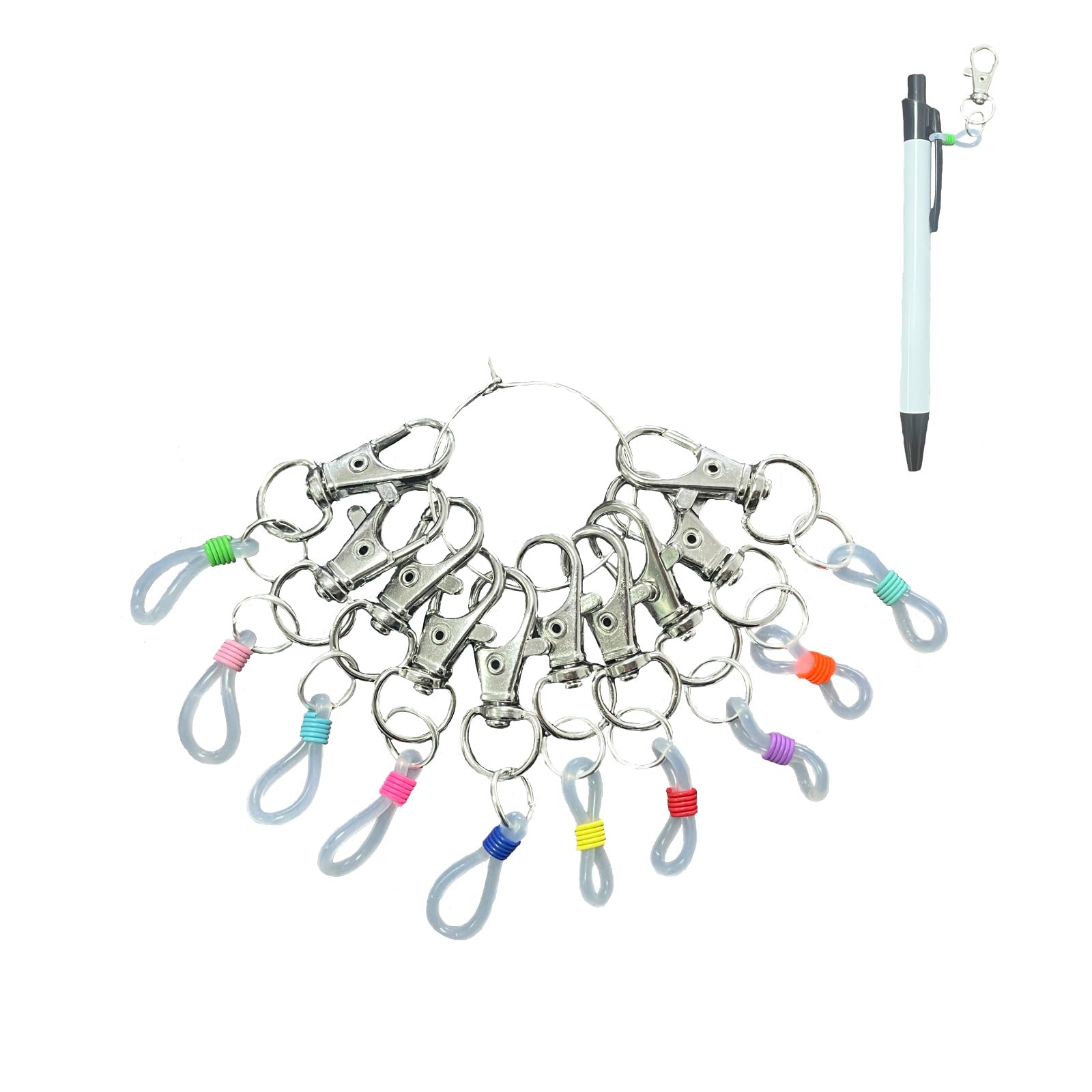 spansee 10 PCS Pen Holder Clip, Pen Converter, Pen Clip, Pen Holder Badge Reel Clips, Pen Clips with Lobster Clasp, Clip on Pen, Badge Reel