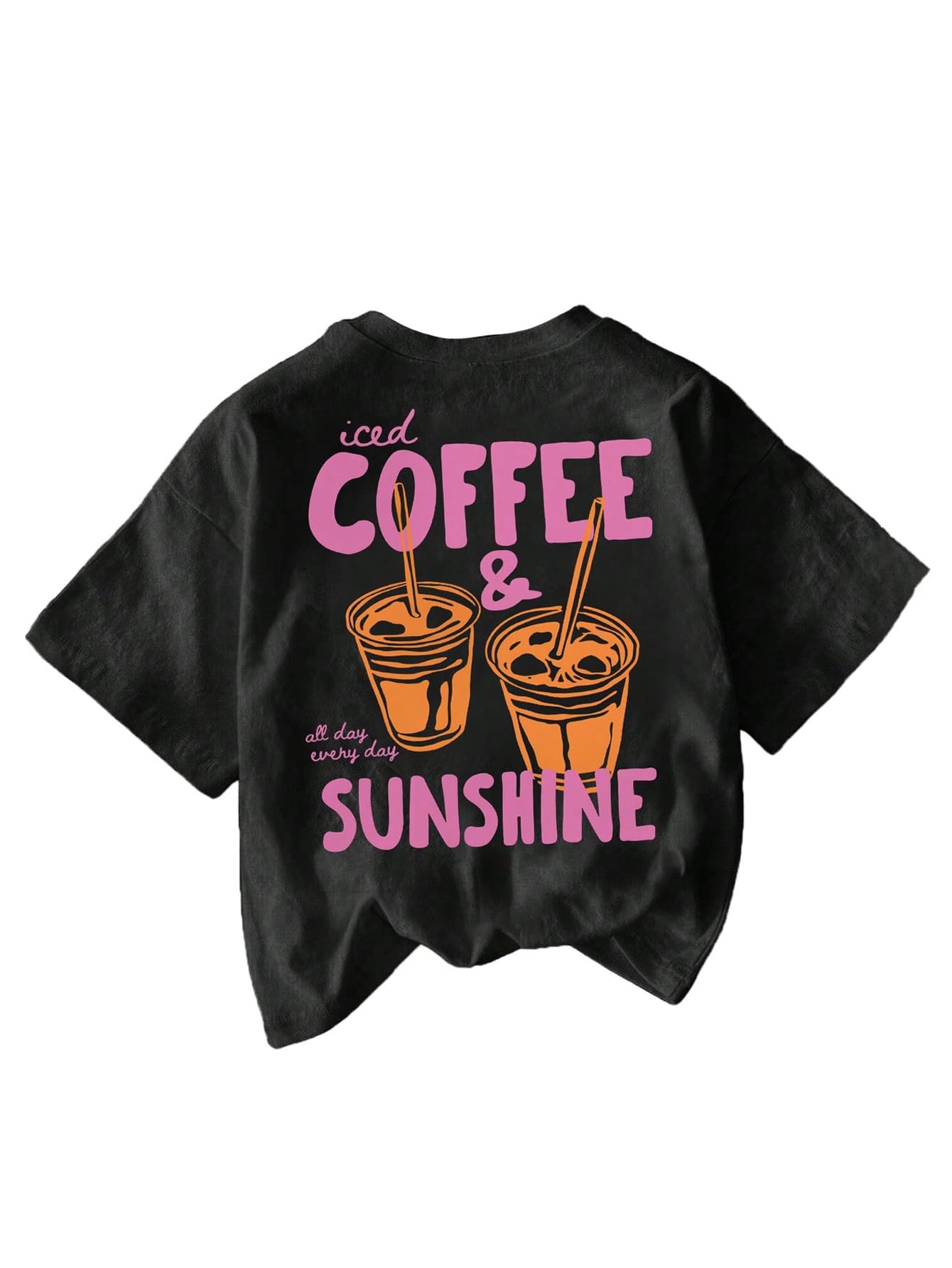 RoseSeek Women's Graphic Letter Tee Crew Neck Trendy Summer Vintage T Shirt
