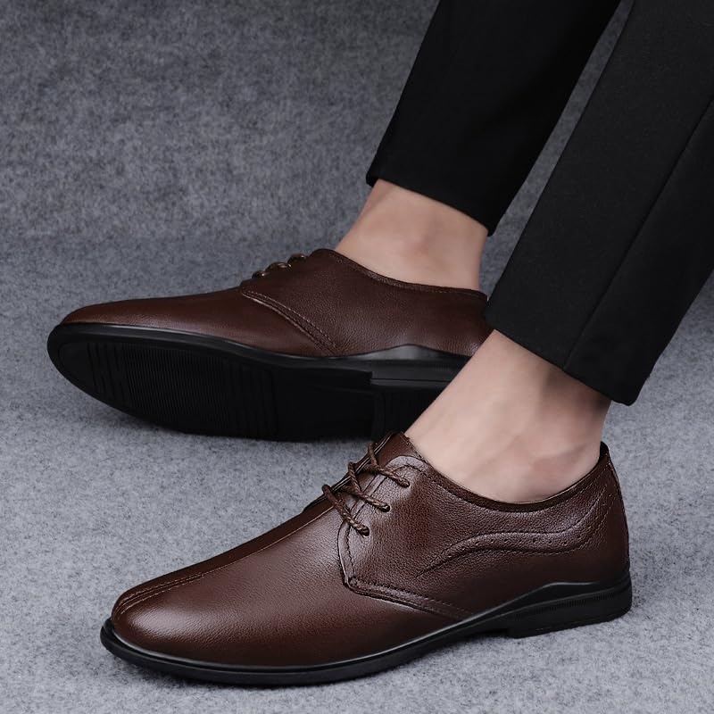Men's Business Dress Shoes Soft-Soled Versatile Wedding Groom British Shoes for Men(D,10)2