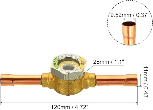 Miniatura 2 de PATIKIL Mirilla, 38 x 38 Sudor Universal Indicador de Humedad Líquido Soldadura para Aire Acondicionado Refrigeración HVAC