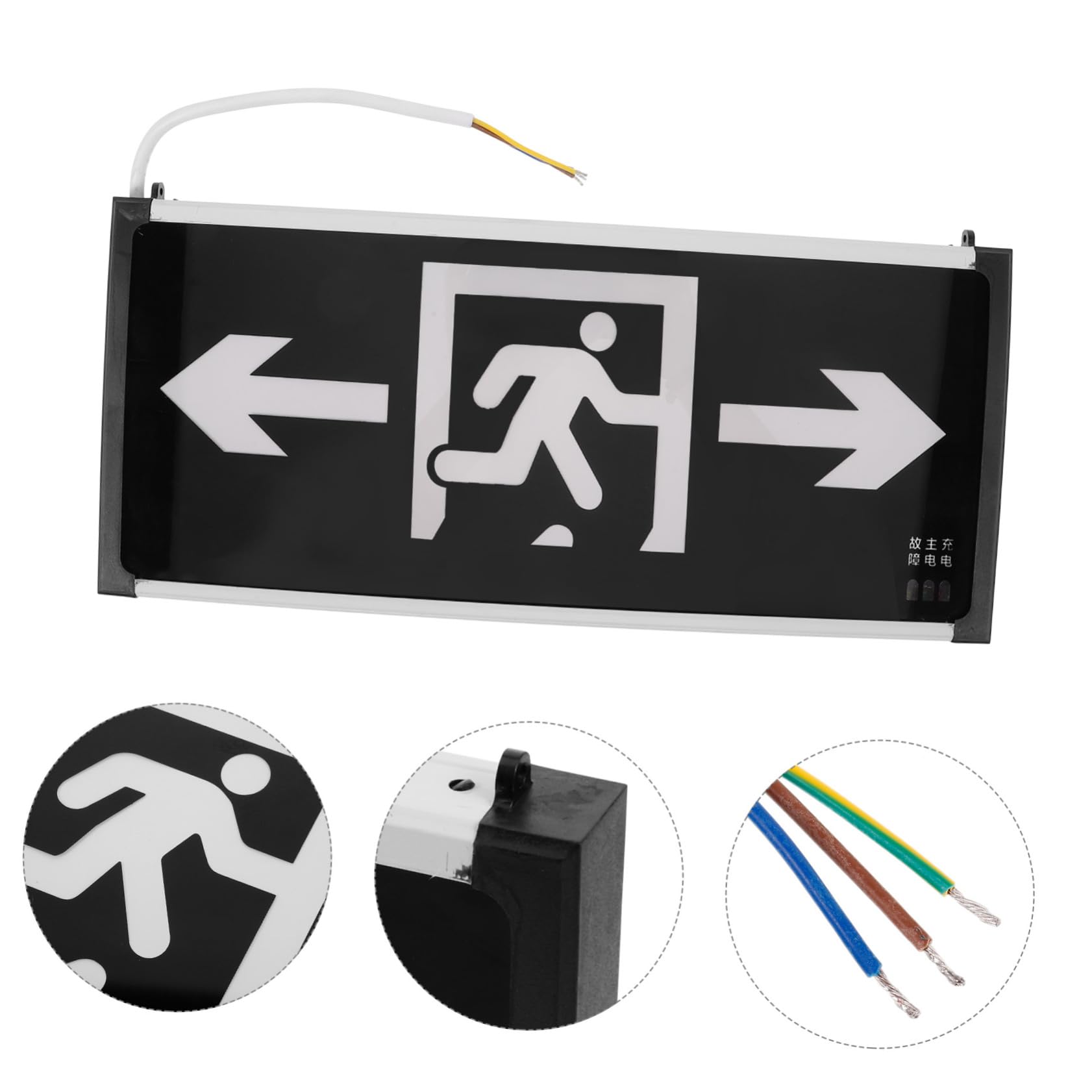 Uonlytech 5piezas Luz De Emergencia Led De Salida Alta Visibilidad Señalización De Seguridad Para Evacuación Edificios Públicos y Supermercados Diseño Colgante y Doble Cara