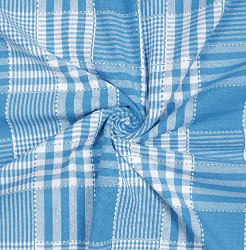 Image of AIRWILL, 200GSM Handloom Cotton Double Bedsheet with 2 Pillow Covers (Track Dobby Teal Blue)