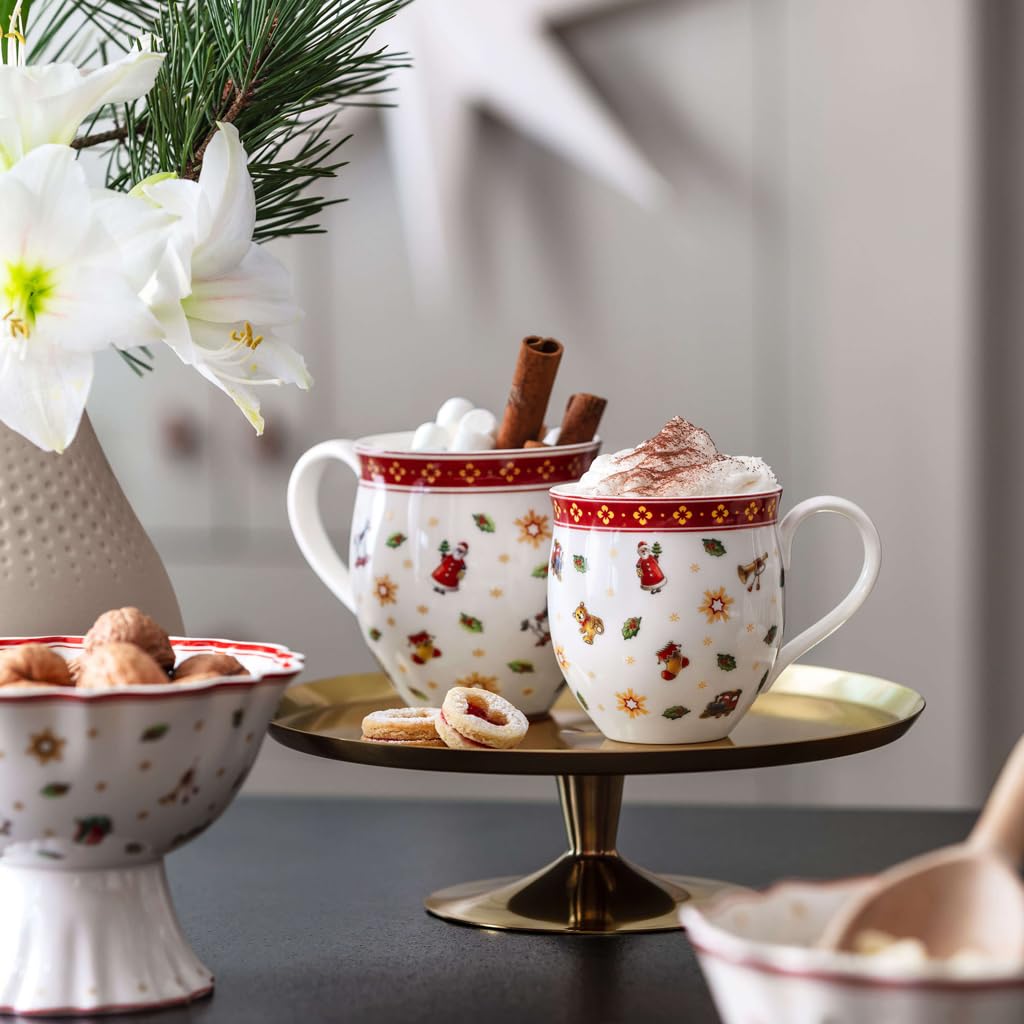 Villeroy & Boch - Toy's Delight Porcelain Mug, Christmas Coffee Cup, Winter Toys Mug, White/Red, White / Red, 12X8,5X9CM - Image 4