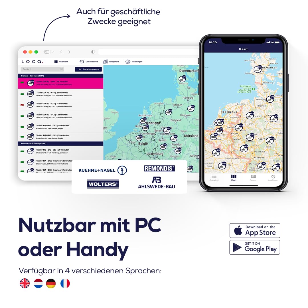 Loca 2 GPS-Tracker - Kein Abonnement oder SIM-Karte - 3 Jahre Battereilebensdauer - Wasserdicht - Auto, Motor, Wohnmobil, Fahrrad & Boot - Abdeckung EU + 130 Länder
