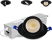 Vista 21 de Adetu luces LED empotradas de 4 pulgadas con estabilizador, iluminación empotrada direccional ajustable 360°+90°, 2700K/3000K/3500K/4000K/5000K