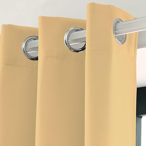 Miniatura 8 de LA PALMA Cortinas opacas con aislamiento térmico y ojales, para sala de estar, dormitorio, paquete de 2 paneles