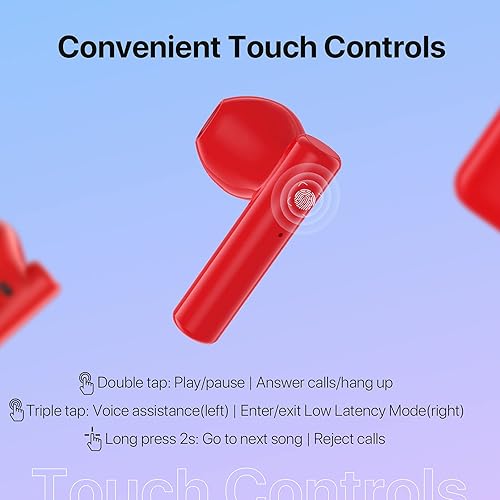 Miniatura 4 de UMIDIGI Auriculares inalámbricos, auriculares inalámbricos AirBuds U con micrófonos, auriculares Bluetooth 5.1 en la oreja, auriculares Bluetooth