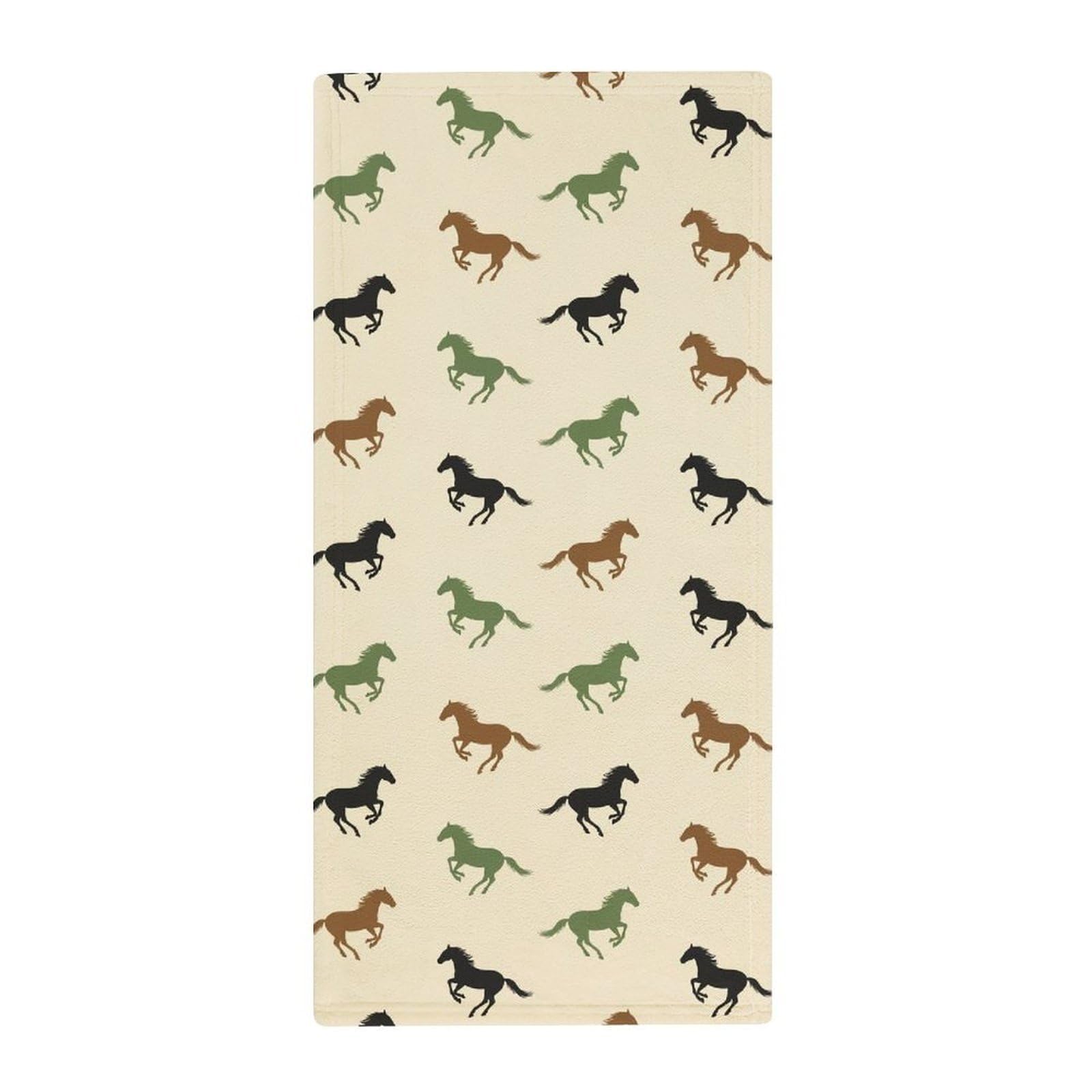 Anceky Compact Travel Bath Towels, Horse Racing Quick-Dry Absorbent Towels for Gym, Camp & Fitness Enthusiasts