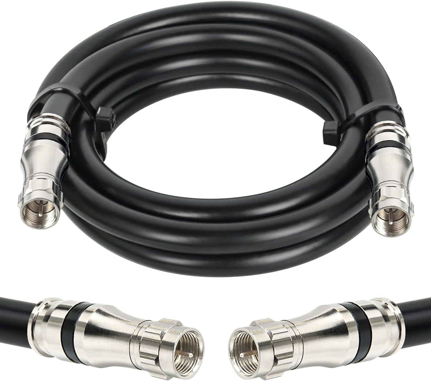 RG11 Coaxial Cable 6ft,Low Loss 14AWG RG11 Coax Cable 75ohm with F Type Connector High Definition for CATV,Satellite Dish,VHF/UHF,Radio,TV Antennas