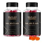 Black Girl Vitamins - Hair, Skin, and Nails Gummies with Biotin (6000 mcg), Zinc, Gelatin Free, Vitamin A, and Vitamin E - Gluten-Free. Made in The USA (Passion Fruit, 120 Count) 60 Day Supply