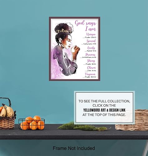 Miniatura 7 de Christian Scripture Wall Art For Black Girls 11x14 - Inspirational Bible Verse Poster for African American Women, Apartment, Teen Bedroom, Living