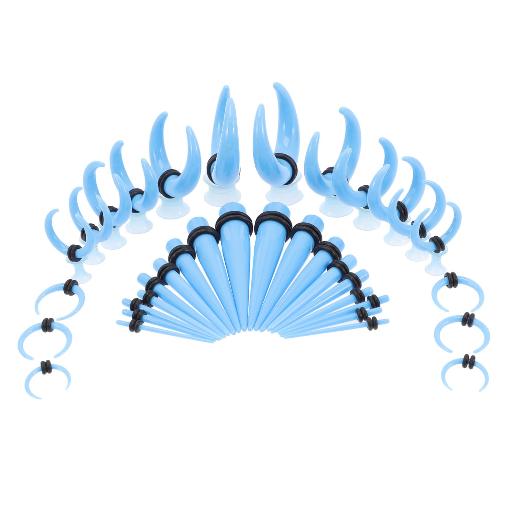 BESPORTBLE 50pcs Ear Acrylic Horn Earrings Set Stretching Kit for Ear Piercing Stylish Jewelry for Men Women