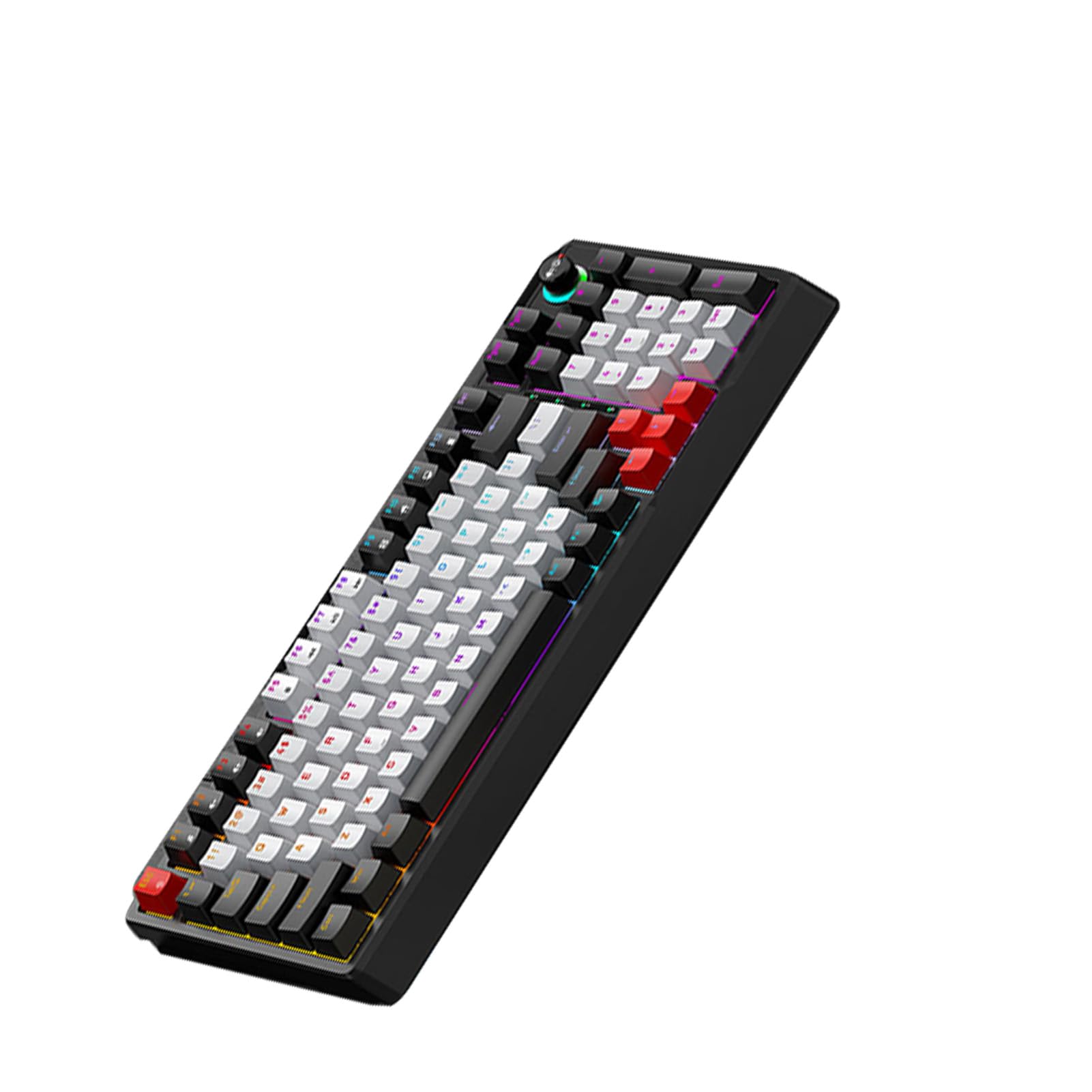 AMONIDA Klawiatura Mechaniczna T50 RGB, 98 Klawiszy z możliwością Wymiany Podczas Pracy, Niebieski Przełącznik z Dynamicznym Oświetleniem i Bocznymi Paskami LED, Ergonomiczna Konstrukcja do Pisania