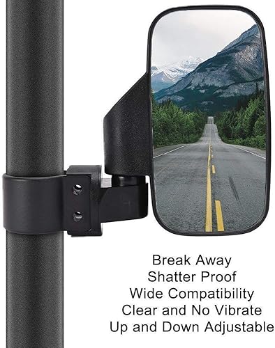 Miniatura 2 de ISSYAUTO - Juego de espejos UTV, espejo convexo transparente con vidrio templado inastillable y montaje de 1.5 a 2 pulgadas y espejos laterales