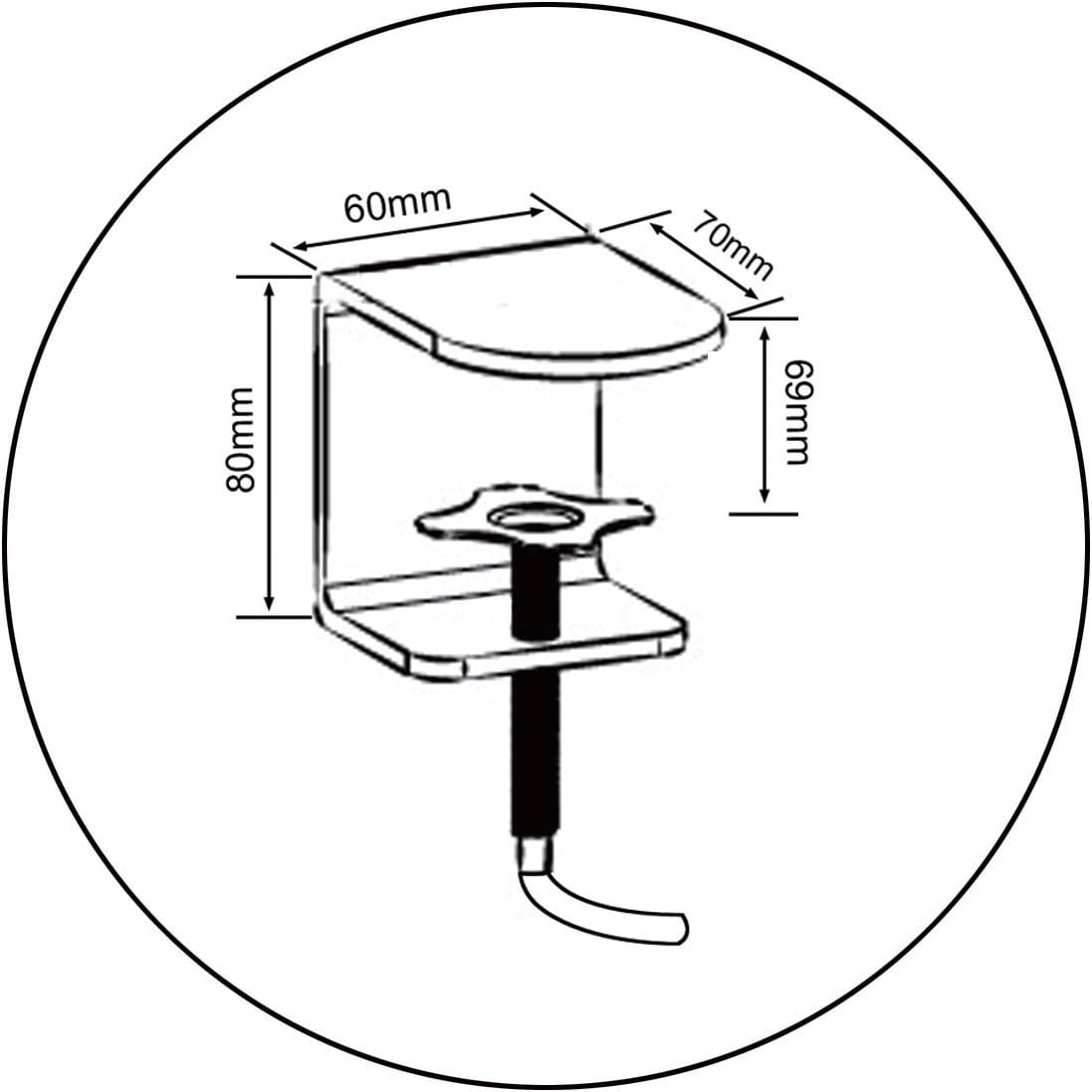 Duronic DM35 80cm Pole | Compatible with All Duronic Monitor Desk Mount Arms | Black | Steel | Extra Long | 31.5 inch Length | 1.2" Diameter | Clamp Included
