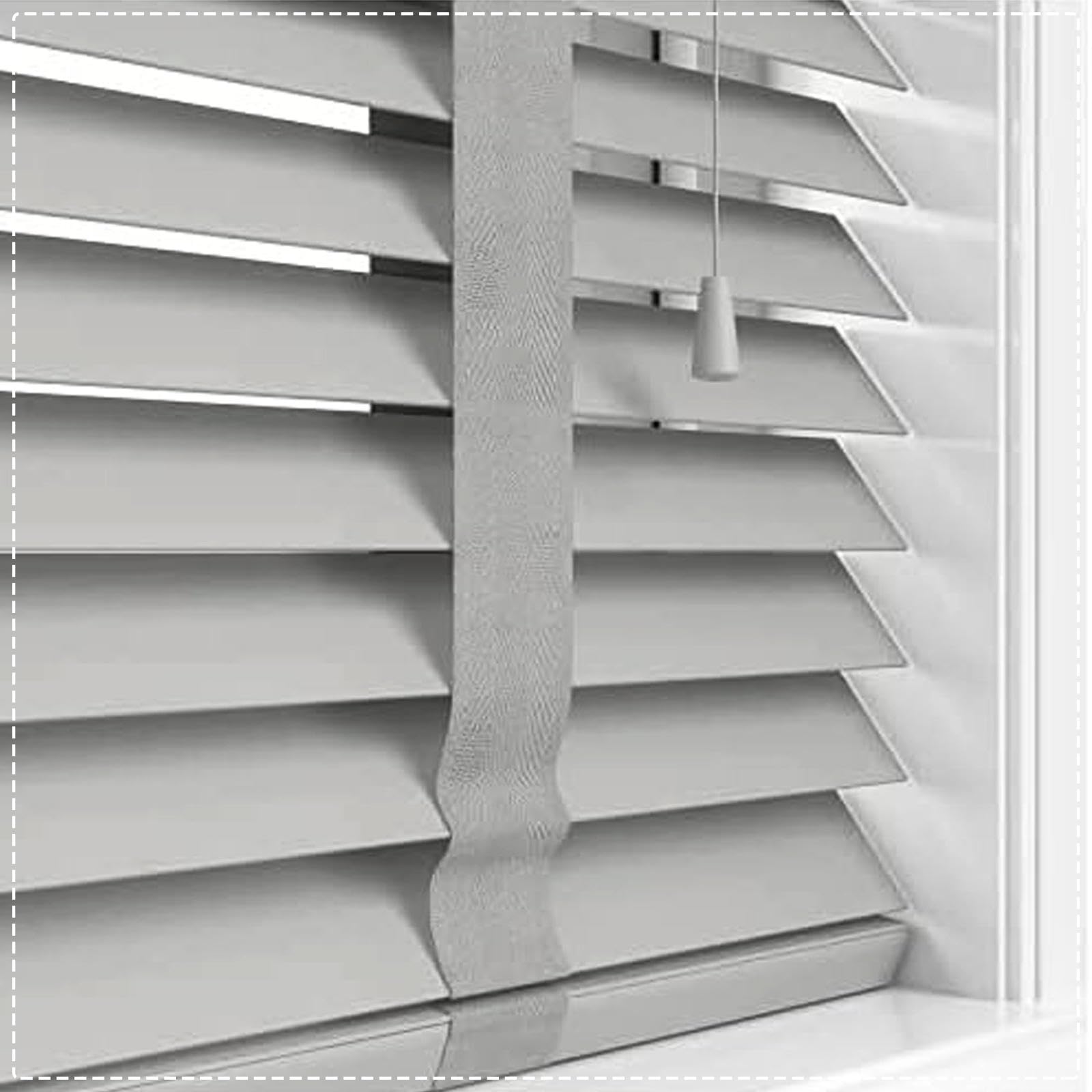 Veneziane in Legno per finestre, veneziane a lamelle Orizzontali da 50 mm, oscuranti/Isolamento Termico/Regolazione della Luce, veneziane in Vero Legno Grigio per Ufficio, Soggiorno, Balcone