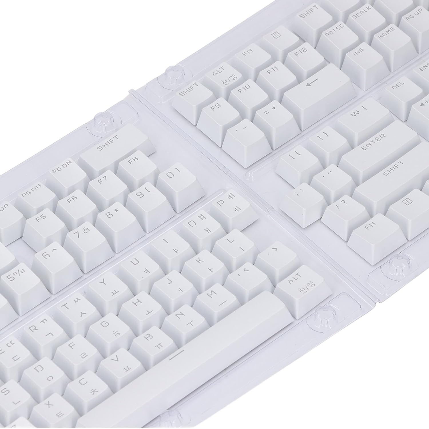 Korean Keycaps, 132 Keys Custom Keyboard Keycaps ABS OEM Height Matte Finish DIY Keycaps for 61 62 64 68 84 87 104 108 Mechanical Keyboards (White)