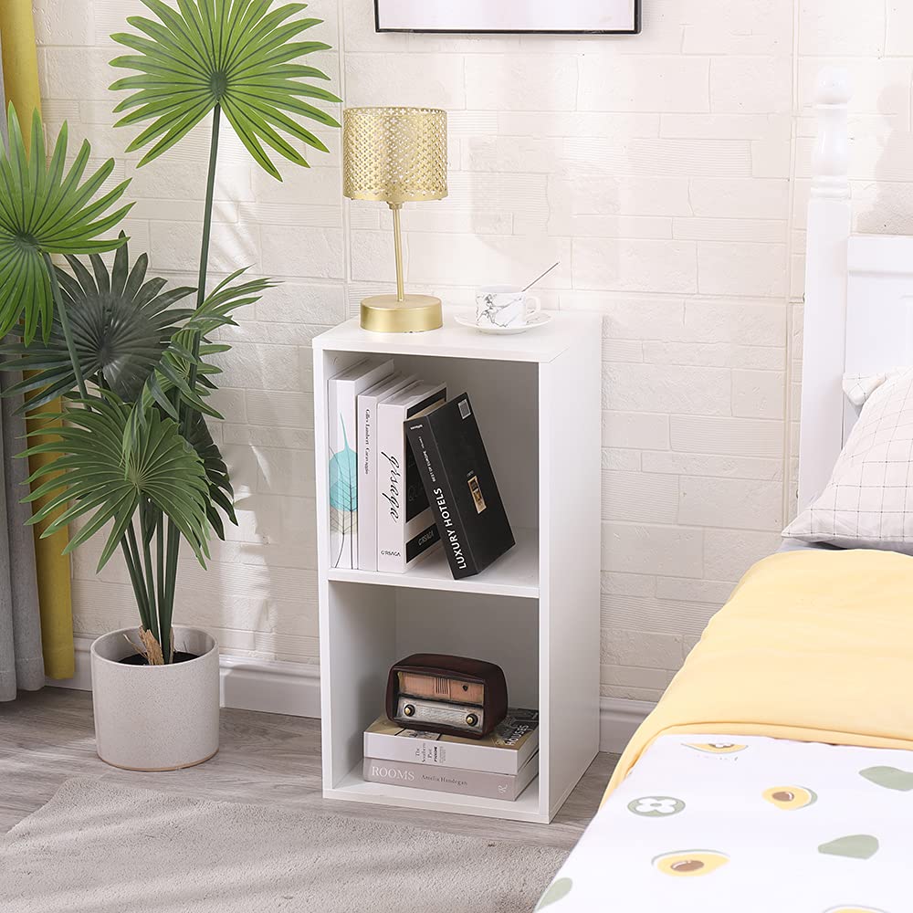 Doppio Cubo arredo portaoggetti Libreria Scaffale Bianco 35x30x70 legno MDF mensola scaffale Design Ufficio ingresso soggiorno