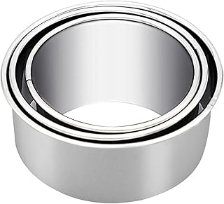 3Pack Round Cookie Biscuit Cutter Set, Stainless Steel Dumpling Cutters Circle Shape, Cake Pastry Cutters, Donut Cutter Ri...