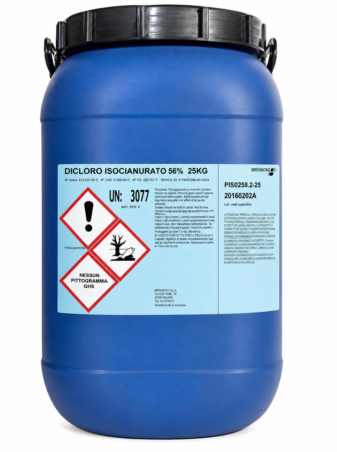 Dicloro 56% Cloro granulare Pulizia igiene Manutenzione Acqua Piscina kg 25