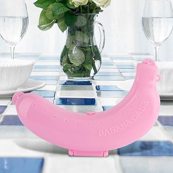 BORDSTRACT Banana Container, 3-Pack Plastic Storage Box for Outdoor Travel Lunch Freshness Protection Kitchen Fruit Cover Pink