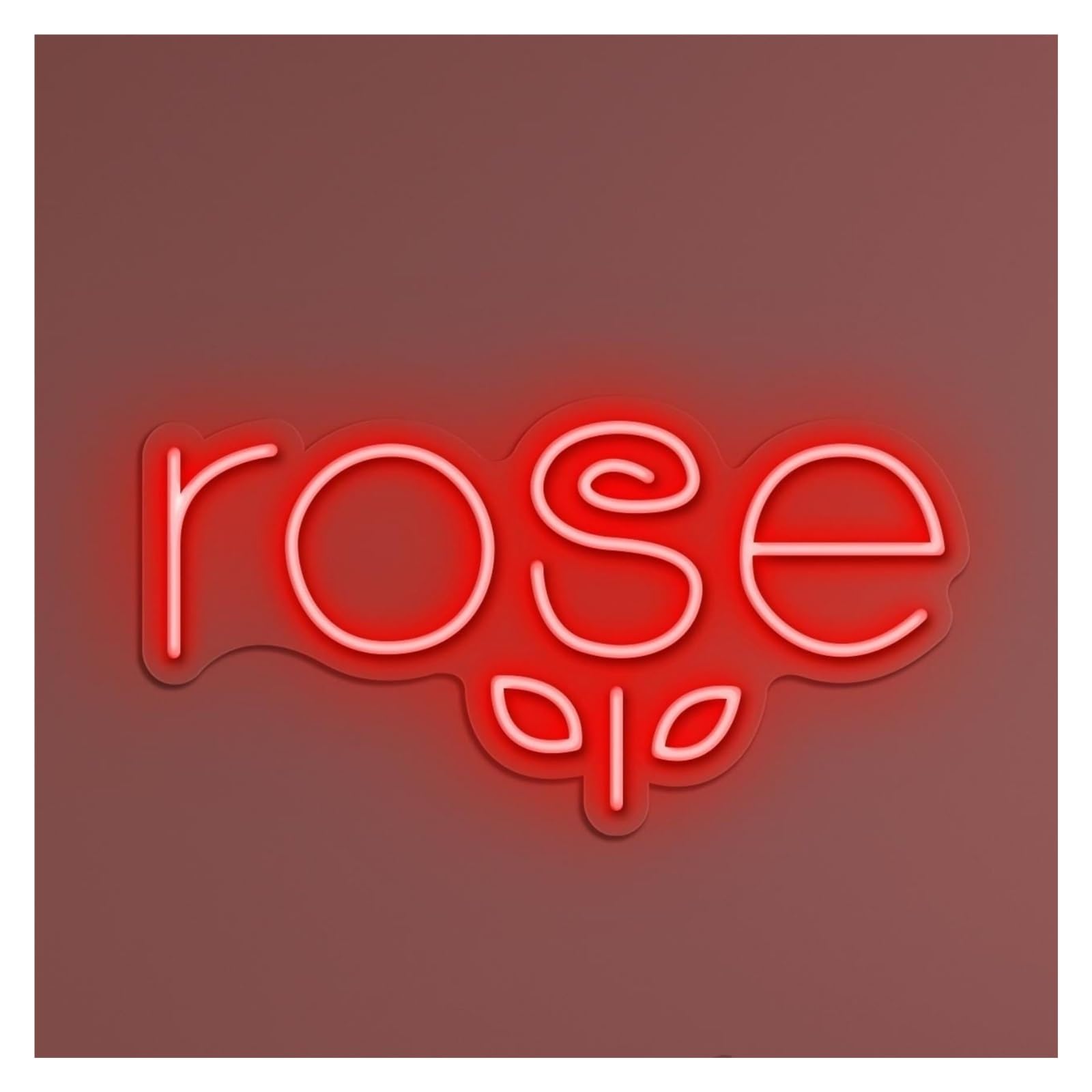 Hanging Art Neon Signs Rose Neon Sign, Suitable For Flower Shop Decor With Brightness Adjustable 36cm(Red)