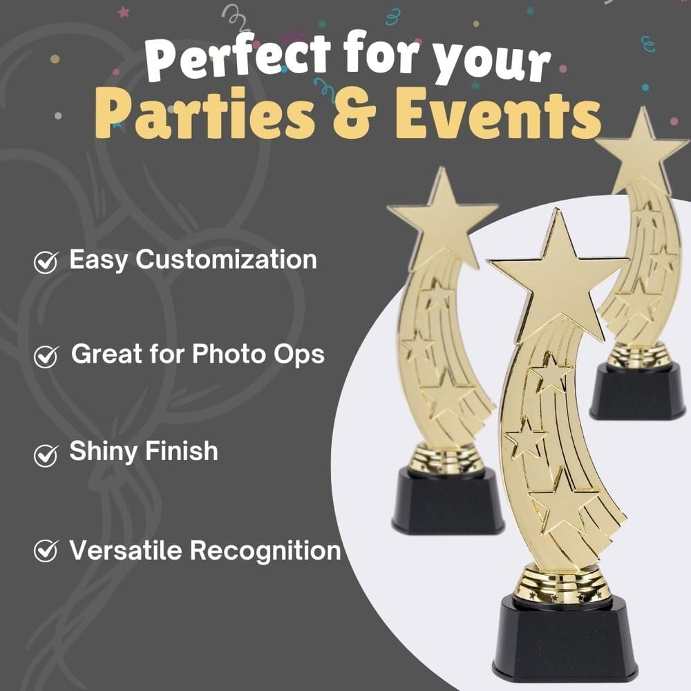 Gold Plastic Shooting Star Award - 9.5" (1 Pc) - Perfect for Celebrating Outstanding Achievements