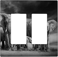 Vista 49 de Placa de interruptor de luz de elefante indio de 1 banda, placa de pared basculante individual, placa decorativa eléctrica GFCI para decoración