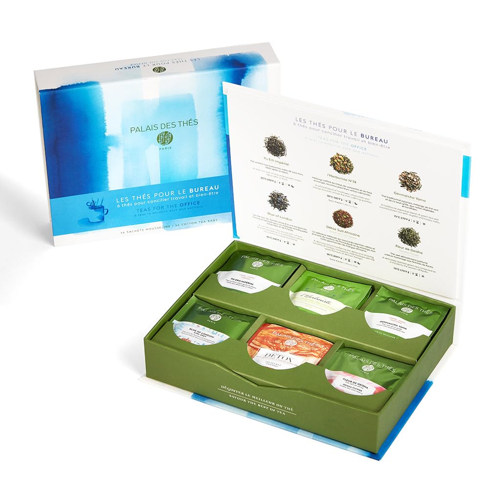 Palais des Thés - Teas For The Office Gift Box - 36 Assorted Premium Tea Bags
