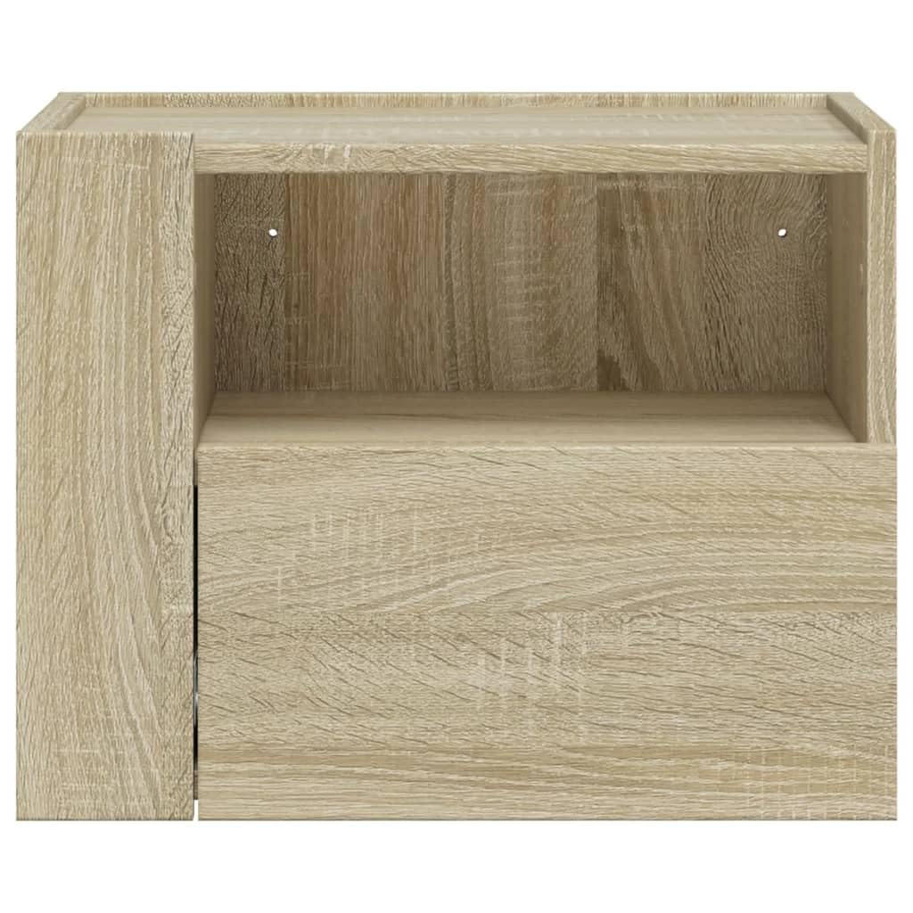 Mesita de noche de pared (madera de roble, 45 x 30 x 35 cm)