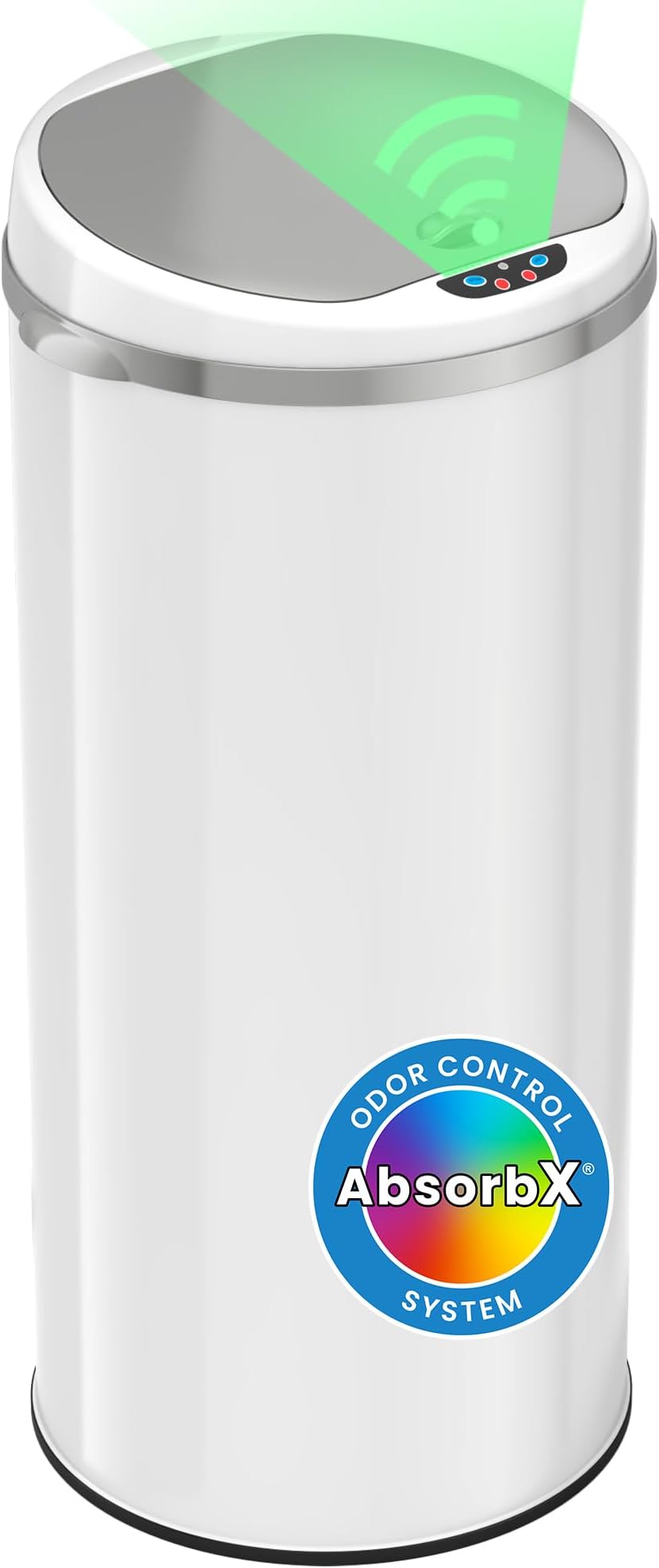 Itouchless 13 Gallon Automatic Trash Can With Odor Control System – White – Round – 49 Liter Kitchen Trash Bin