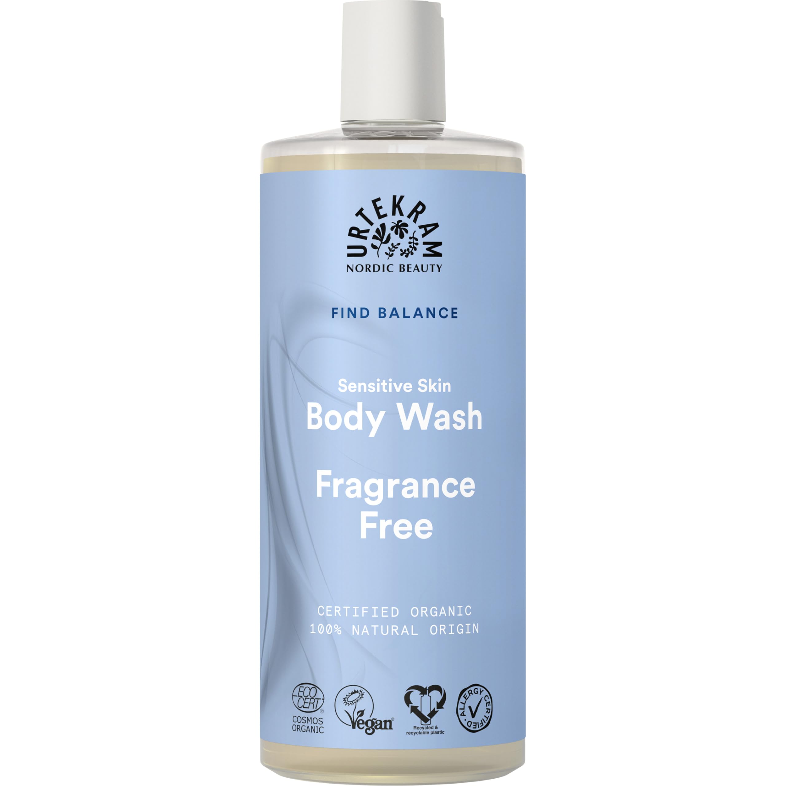 Urtekram Duschgel - Ohne Parfum Free, Find Balance, Sensitiv, 500 ml, Vegan, Bio (No perfume)