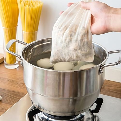 Miniatura 2 de TUZAZO Paquete de 50 bolsas de té reutilizables, bolsas de sopa, bolsas de gasa para colar, bolsas de especias para cocinar, bolsas de muselina con